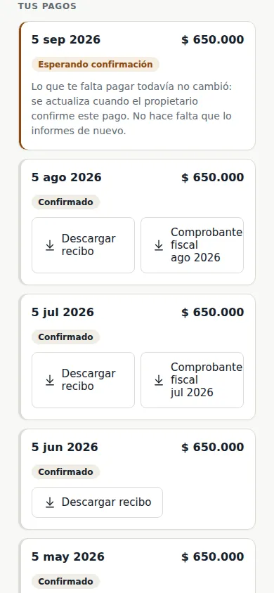 Los pagos del inquilino